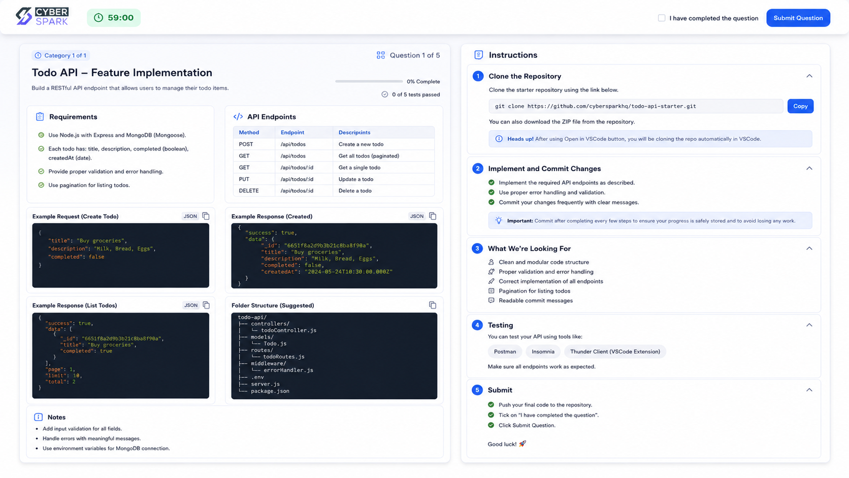 SparkTalent Live Git Assessment Engine